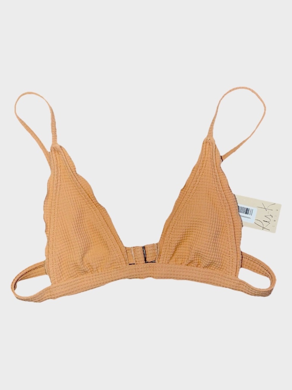 Ris-K Sanctuary XS Bikini Swim Top Skimpy Ruffled Waffle Knit NWT